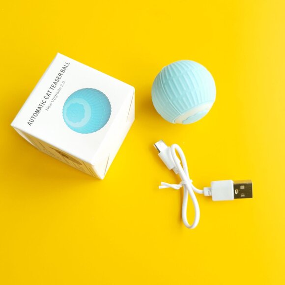 Mini Smart Pet Toy Ball Auto Obstacle Avoidance USB-C Rechargeable Colorful Ligh - Picture 4 of 4